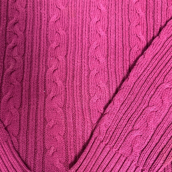 Vintage Eddie Bauer Classic Red Cable Knit Sweater - Picture 2 of 4